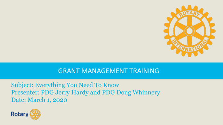grant management training