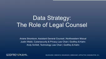Data)Strategy:  The)Role)of)Legal)Counsel