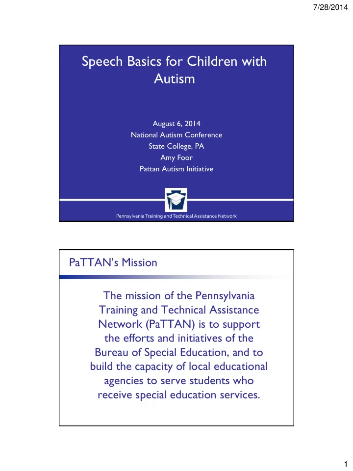 speech basics for children with autism