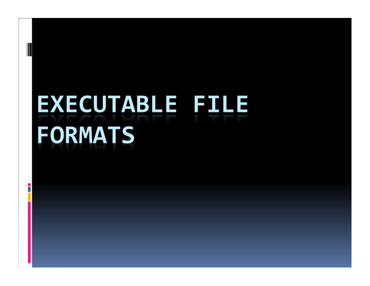 executable file formats