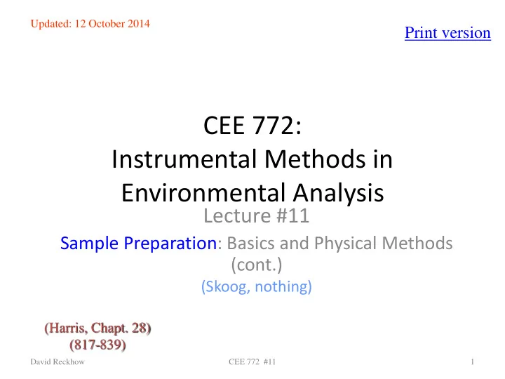 cee 772 instrumental methods in environmental analysis