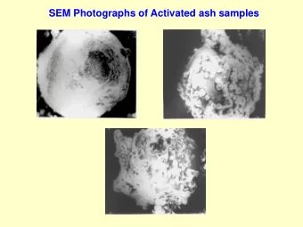 SEM Photographs of Activated ash samples  SEM Micrographs (Original ash samples)  (a) Sample S1F1