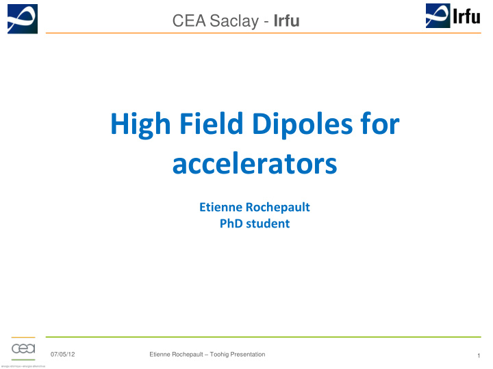high field dipoles for accelerators