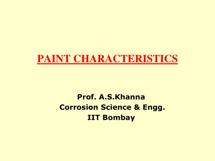 paint characteristics