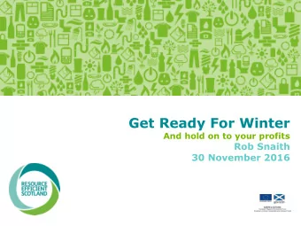 Get Ready For Winter  And hold on to your profits  Rob Snaith  30 November 2016  k  Housekeeping