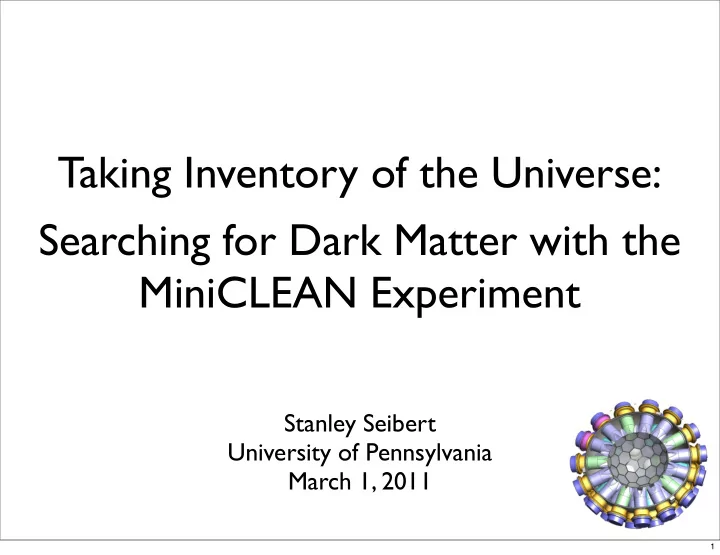 taking inventory of the universe searching for dark
