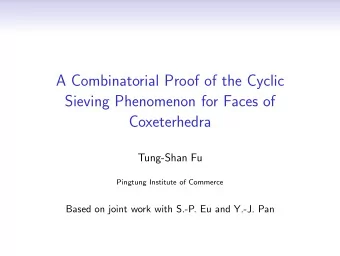 A Combinatorial Proof of the Cyclic  Sieving Phenomenon for Faces of  Coxeterhedra  Tung-Shan Fu