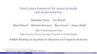 Novel tensor framework for neural networks  and model reduction Shashanka Ubaru 1 Lior Horesh 1
