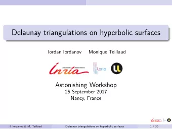 Delaunay triangulations on hyperbolic surfaces  Iordan Iordanov  Monique Teillaud  Astonishing