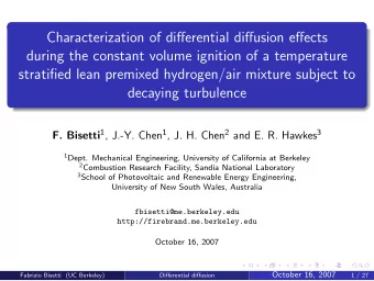 Characterization of differential diffusion effects  during the constant volume ignition of a