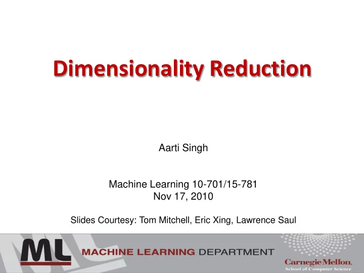 dimensionality reduction