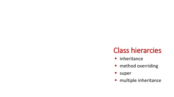 cla lass hierarcies