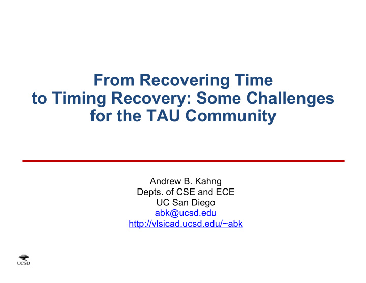 from recovering time to timing recovery some challenges