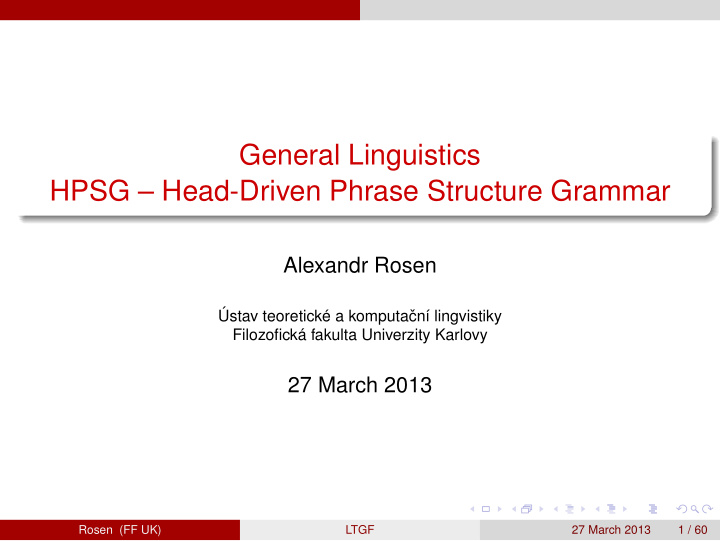 general linguistics hpsg head driven phrase structure