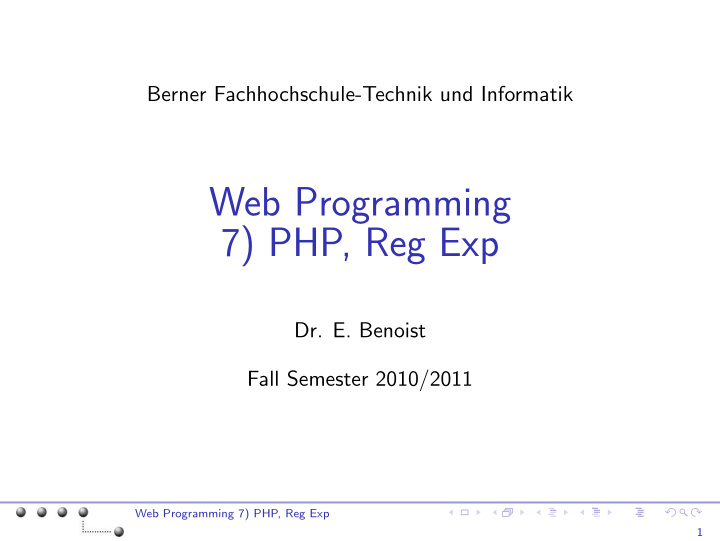 web programming 7 php reg exp