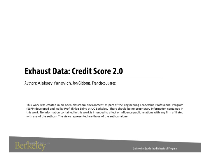 exhaust data credit score 2 0