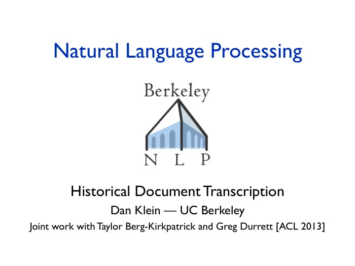 natural language processing