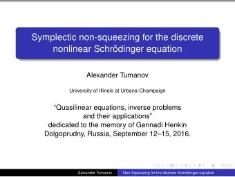 Symplectic non-squeezing for the discrete  nonlinear Schr  odinger equation  Alexander Tumanov