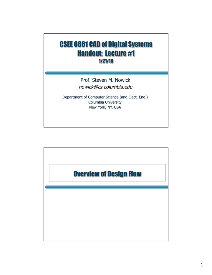csee 6861 cad of digital systems