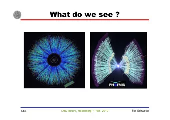 What do we see ?  Kai Schweda  1/53  LHC lecture, Heidelberg, 1 Feb, 2010  Hadron spectra from RHIC