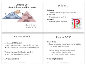P is for   Search Trees and Recursion  Patterns  Object-oriented design: from decorator to