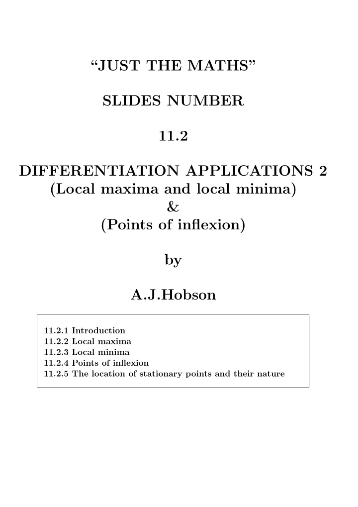 just the maths slides number 11 2 differentiation