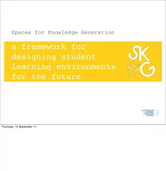 a framework for  designing student  learning environments  for the future  Thursday, 15 September