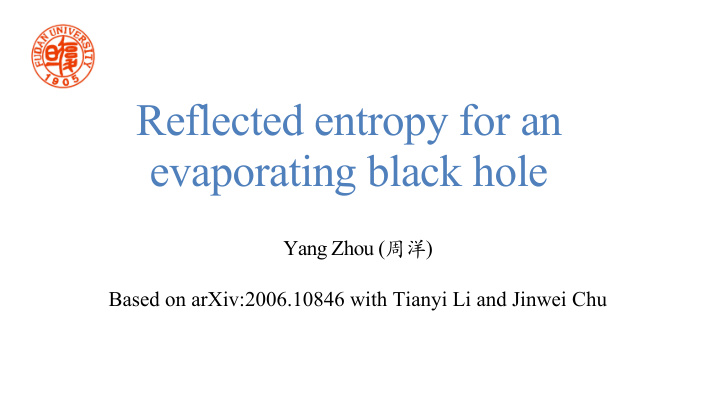 reflected entropy for an evaporating black hole