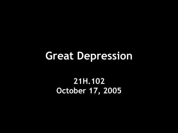 great depression