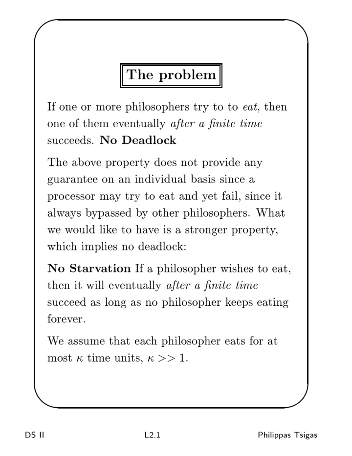 the problem if one or more philosophers try to to e at
