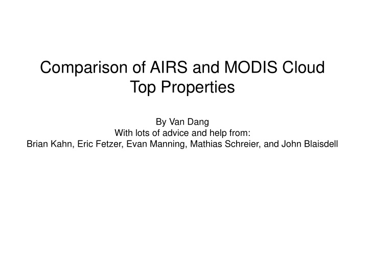 comparison of airs and modis cloud top properties
