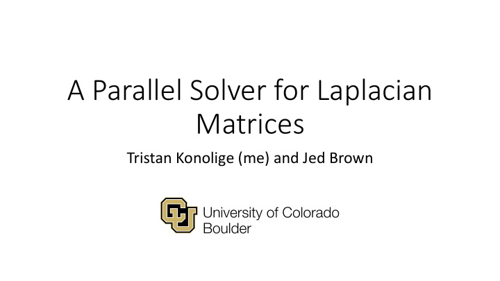 a parallel solver for laplacian