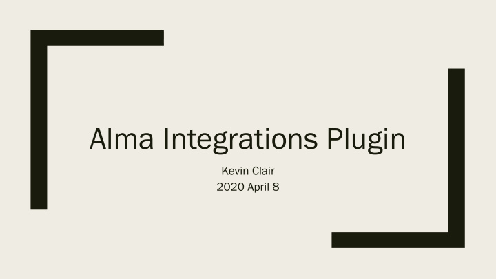 alma integrations plugin