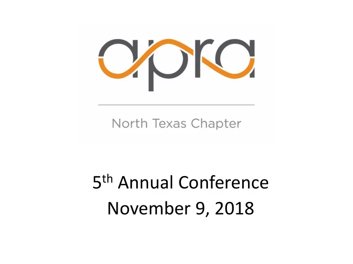 5 th annual conference november 9 2018 thank you to our
