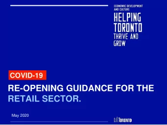 RETAIL SECTOR.  May 2020  AGENDA  Introduction  Where do I start?!  Awareness- Signage and