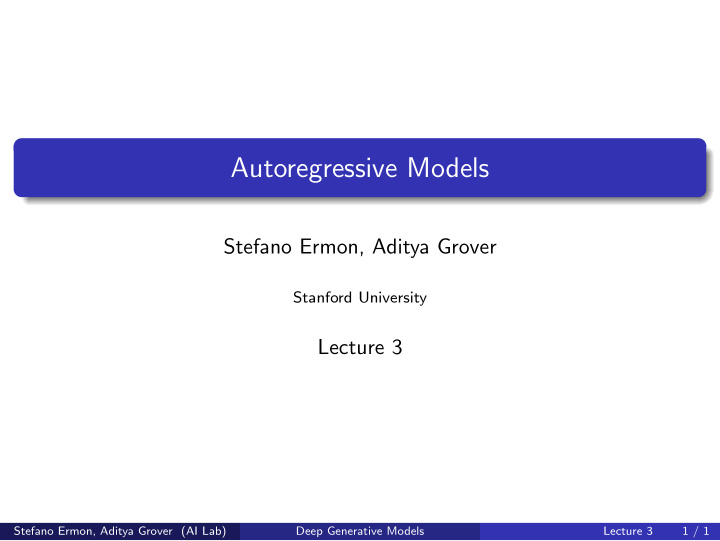 autoregressive models