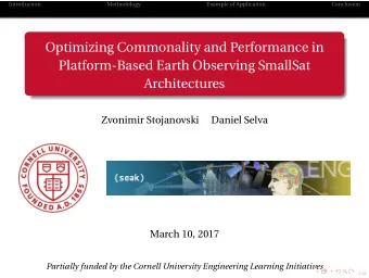 Optimizing Commonality and Performance in  Platform-Based Earth Observing SmallSat  Architectures