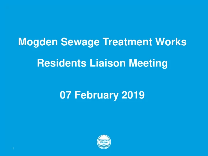mogden sewage treatment works
