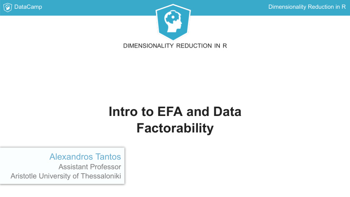 intro to efa and data factorability