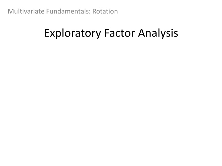 exploratory factor analysis pca analysis a review