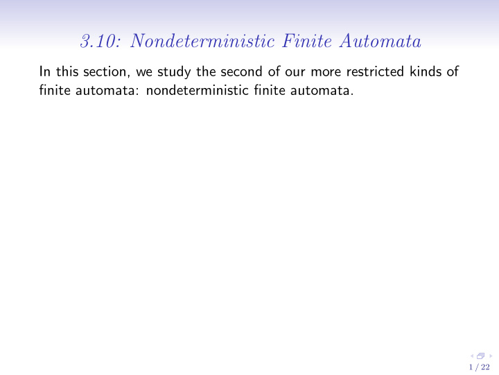 3 10 nondeterministic finite automata