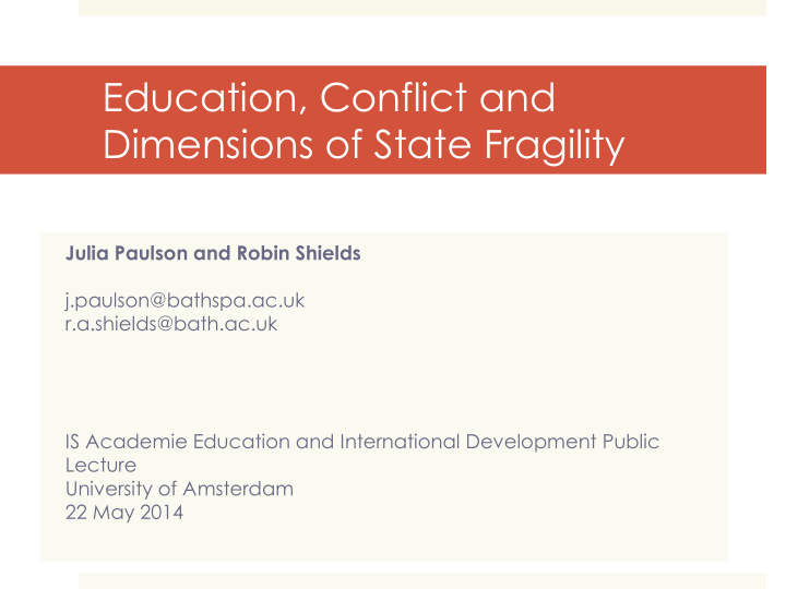 education conflict and