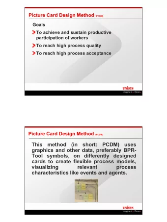 This method (in short: PCDM) uses  graphics and other data, preferably BPR-  Tool symbols, on