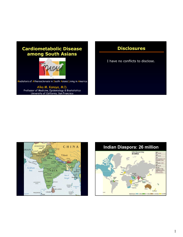 disclosures cardiometabolic disease among south asians