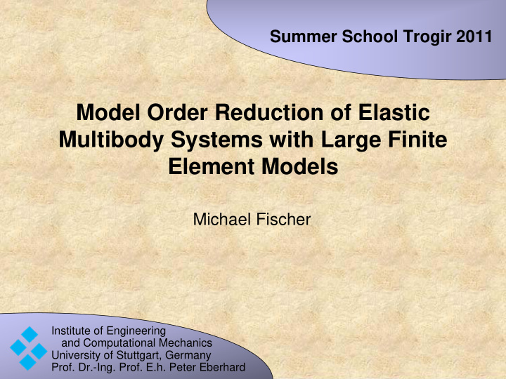 model order reduction of elastic multibody systems with