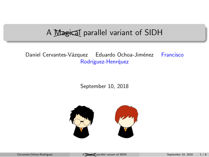 magical parallel variant of sidh