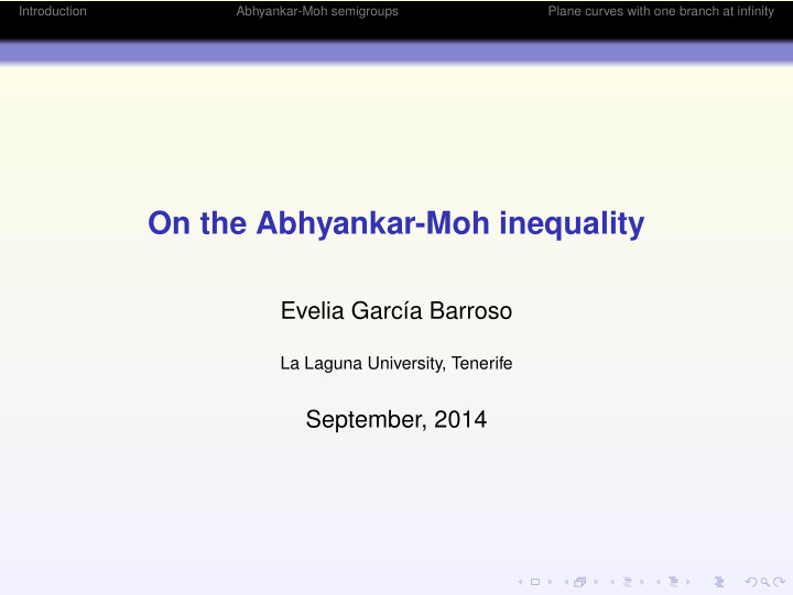 on the abhyankar moh inequality