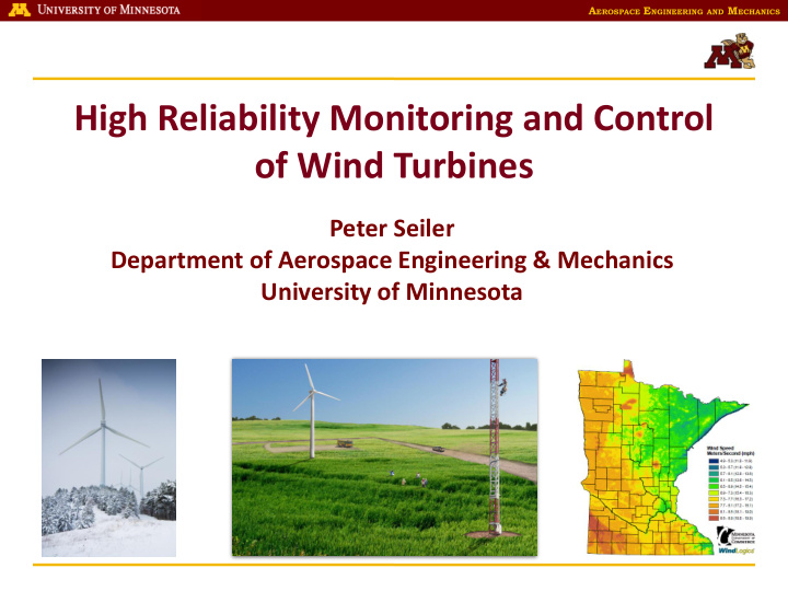 high reliability monitoring and control of wind turbines