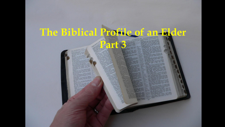 the biblical profile of an elder