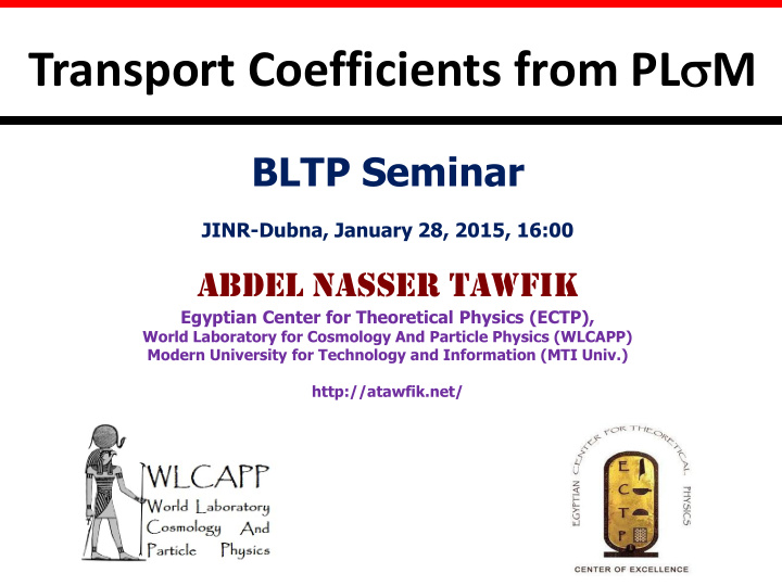 transport coefficients from pl m